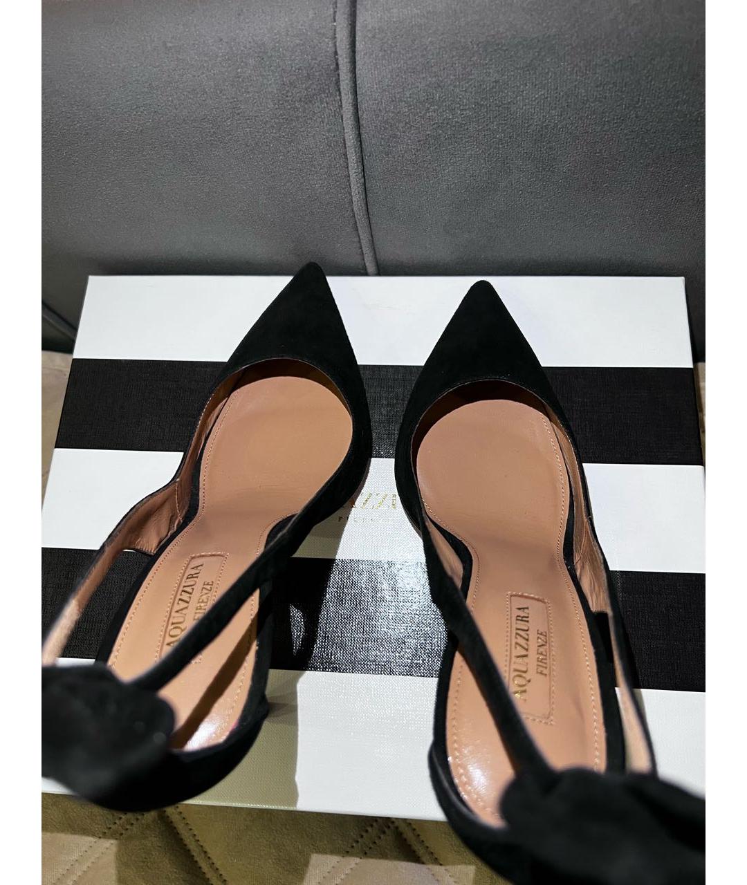 AQUAZZURA Черные замшевые туфли, фото 4