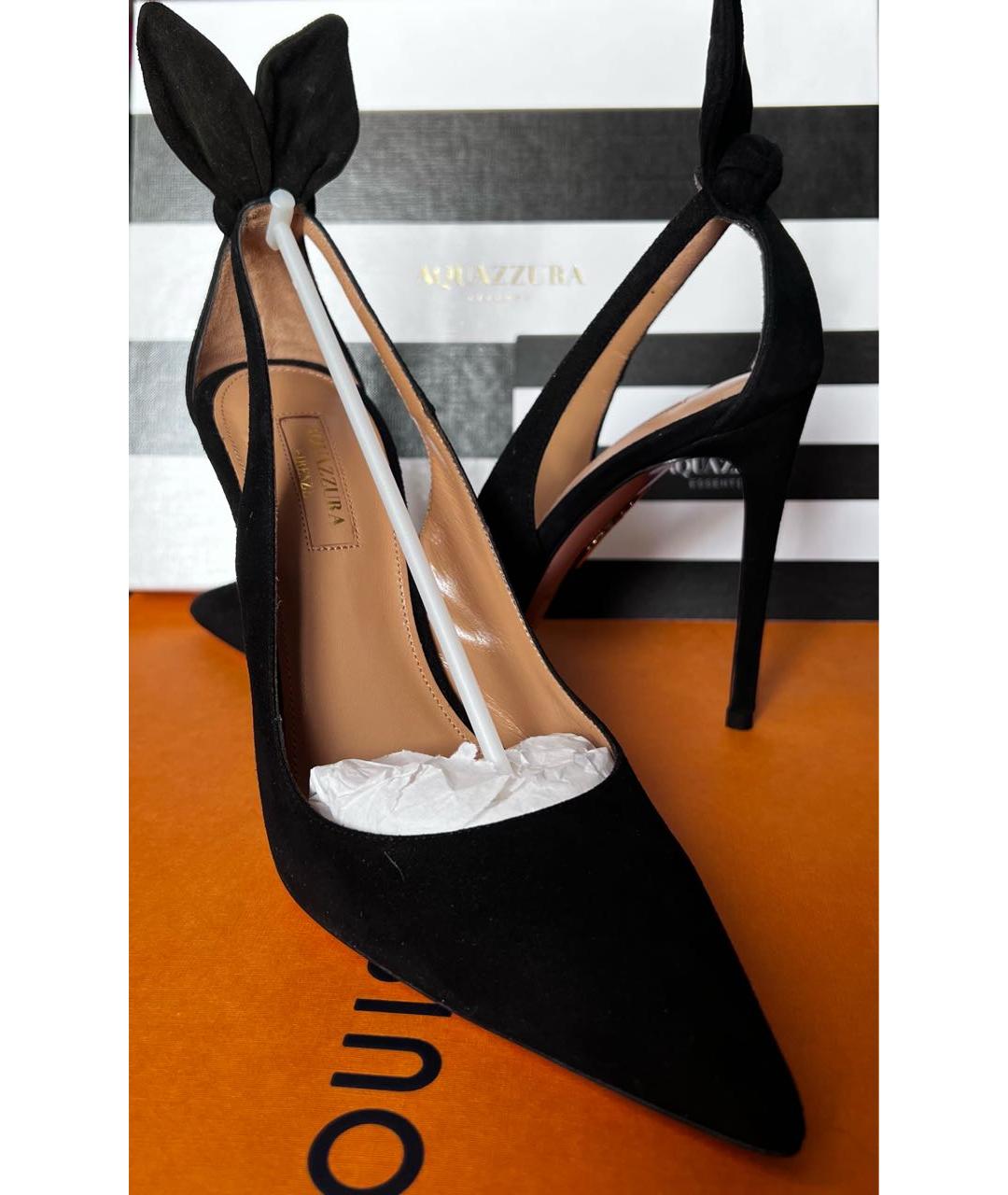 AQUAZZURA Черные замшевые туфли, фото 2