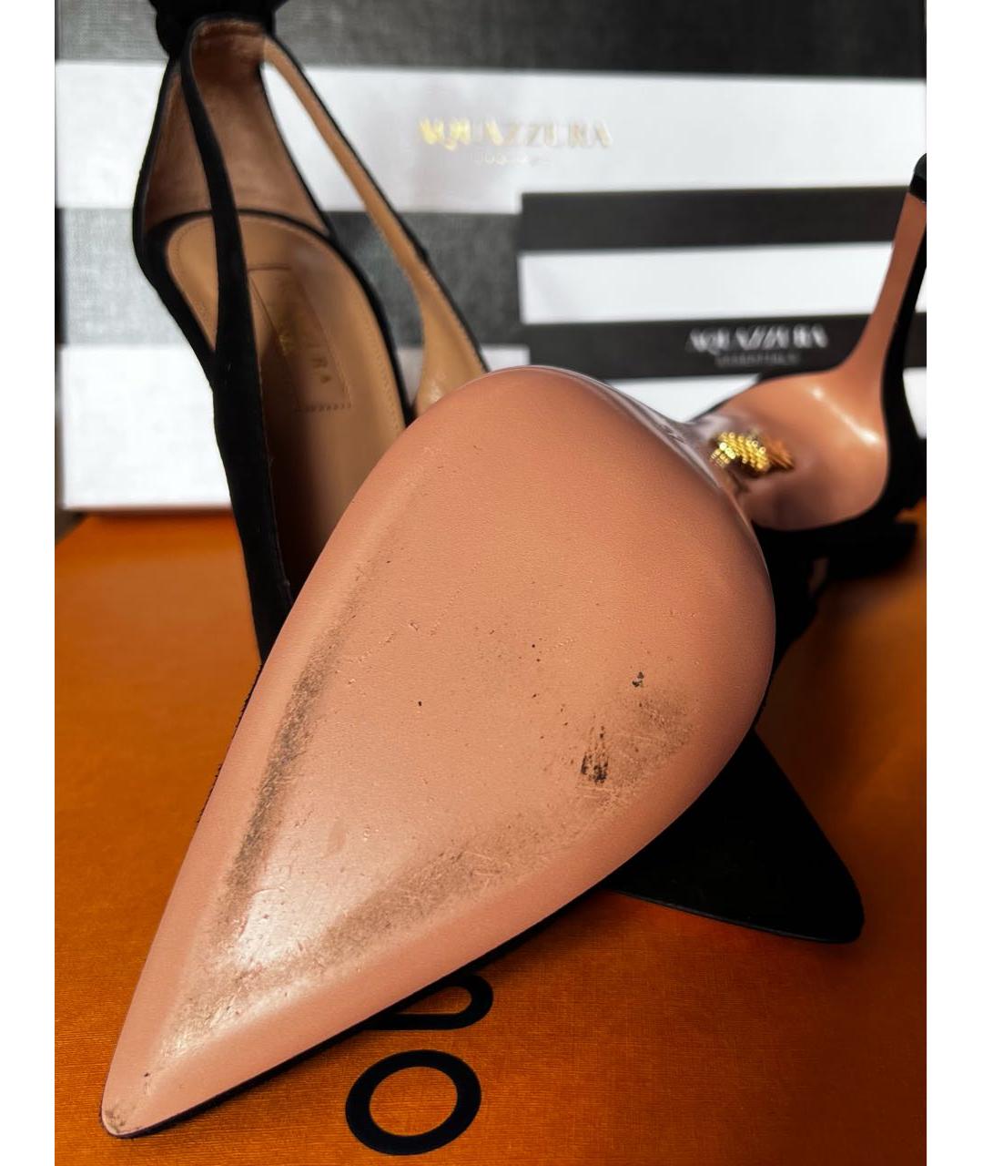 AQUAZZURA Черные замшевые туфли, фото 5