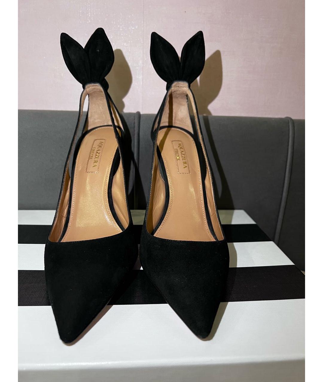 AQUAZZURA Черные замшевые туфли, фото 3