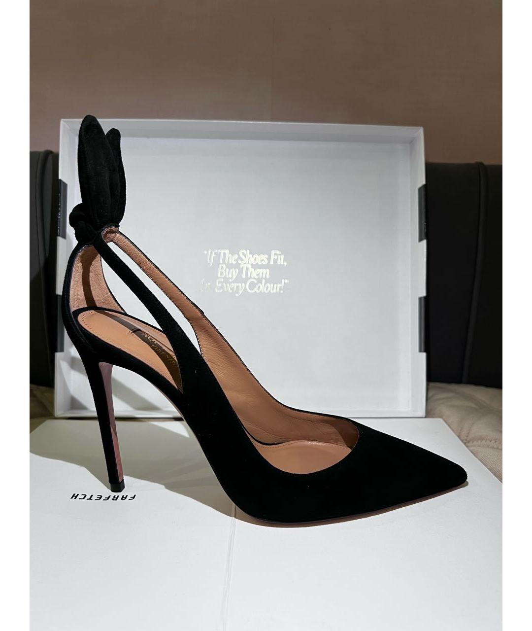 AQUAZZURA Черные замшевые туфли, фото 6