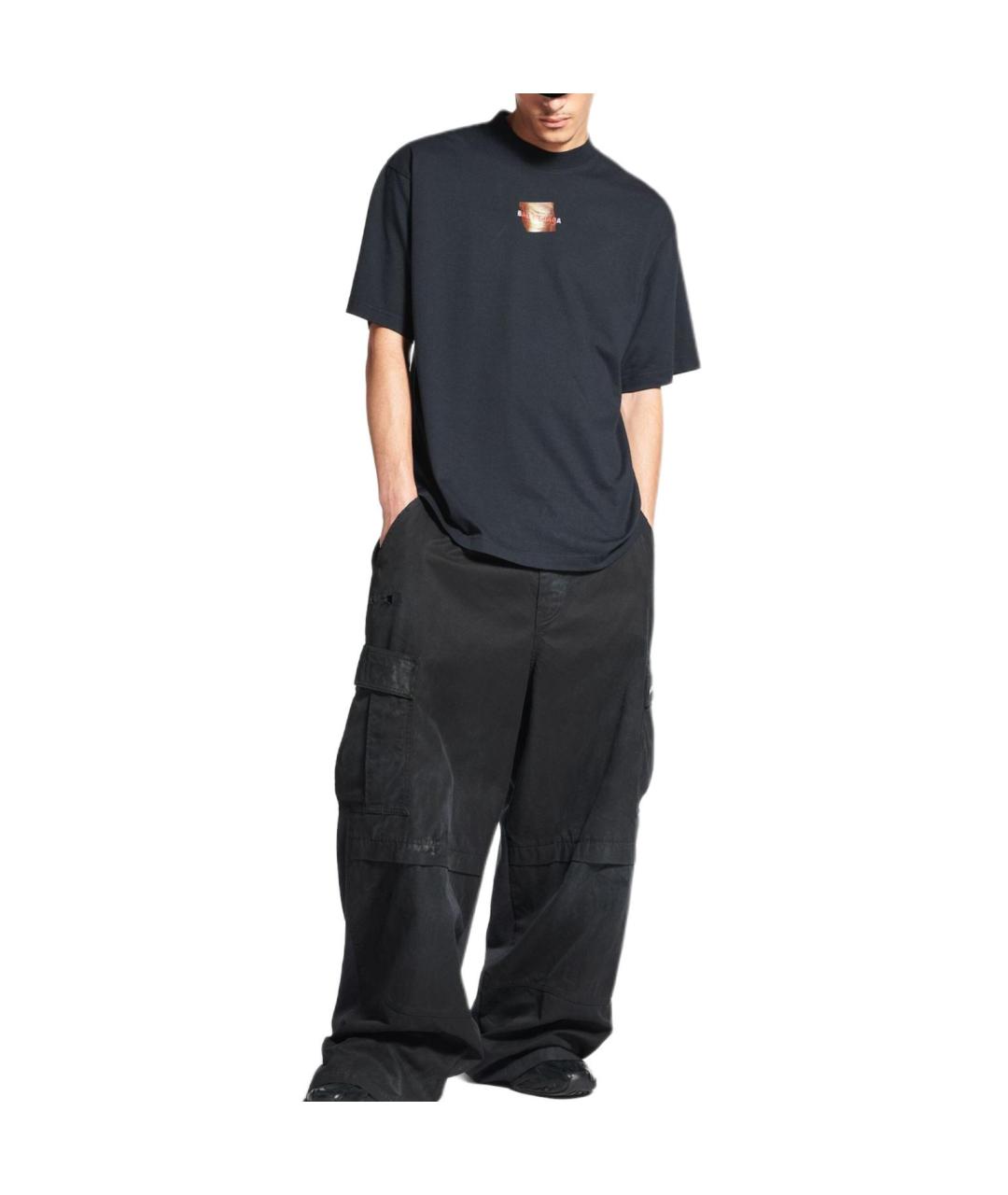 BALENCIAGA Серая хлопковая футболка, фото 2