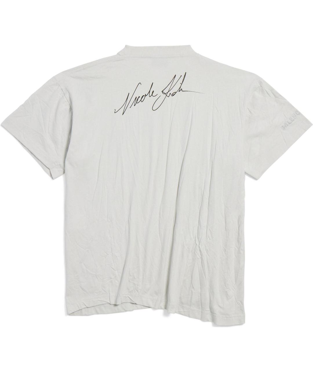 BALENCIAGA Белая хлопковая футболка, фото 2