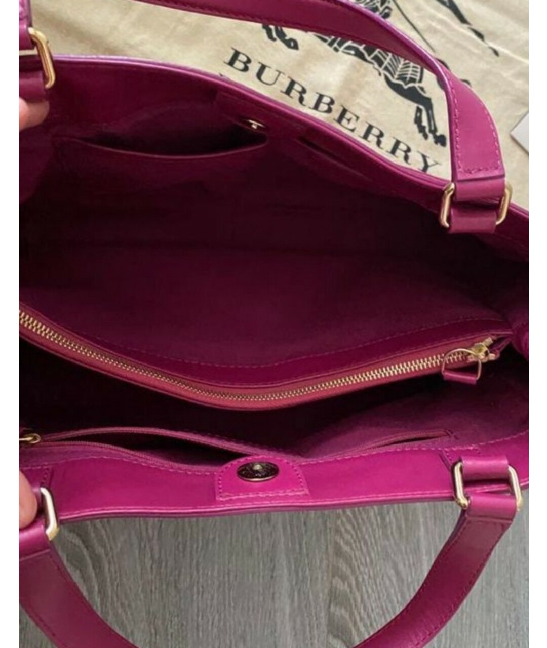 BURBERRY Розовая сумка тоут, фото 6