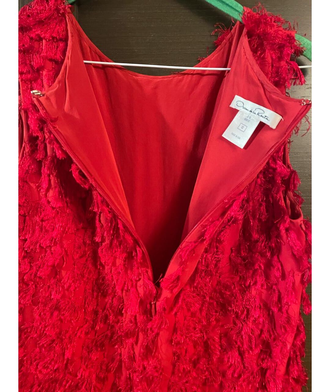 OSCAR DE LA RENTA Красное шелковое коктейльное платье, фото 7