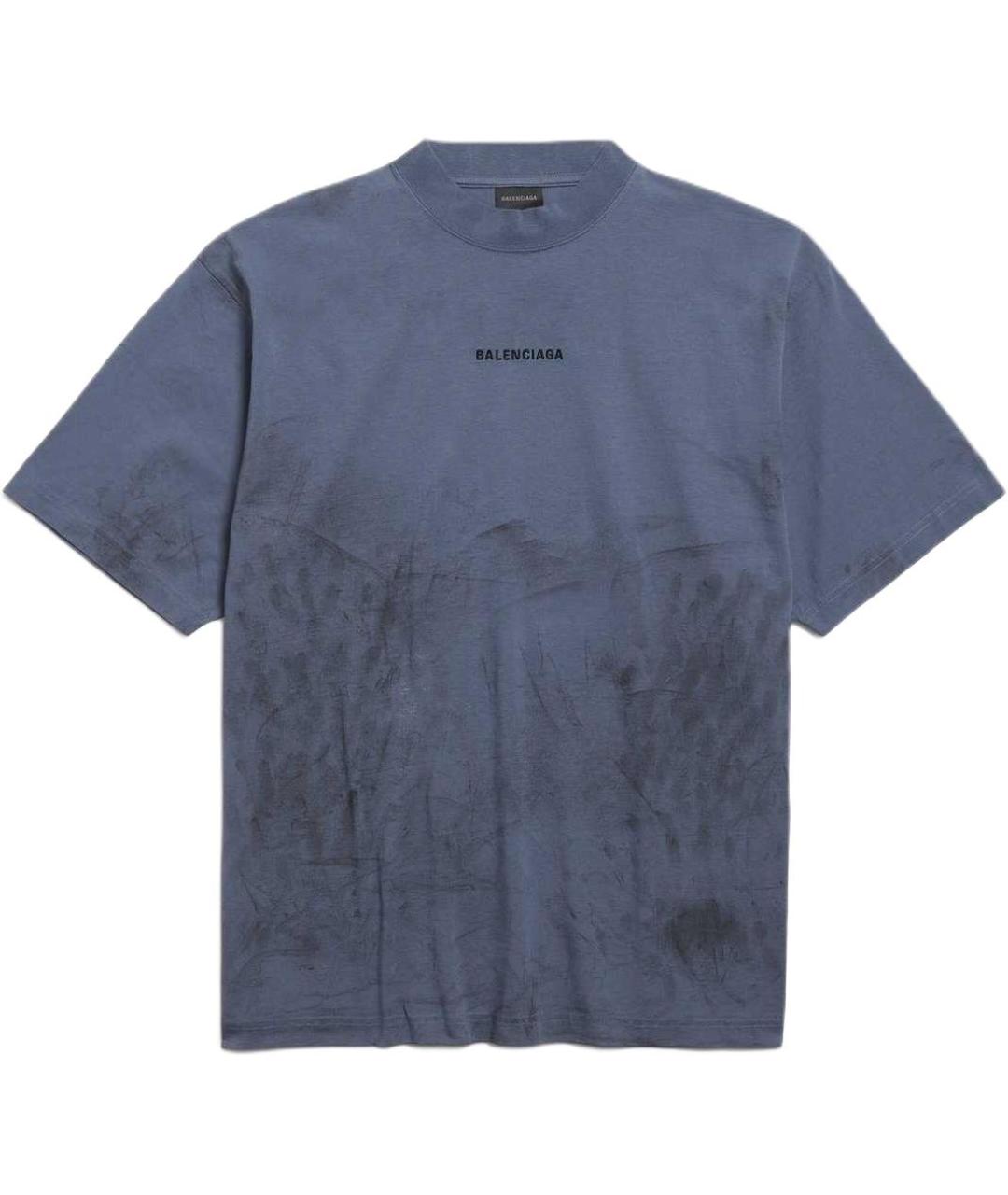 BALENCIAGA Синяя футболка, фото 1