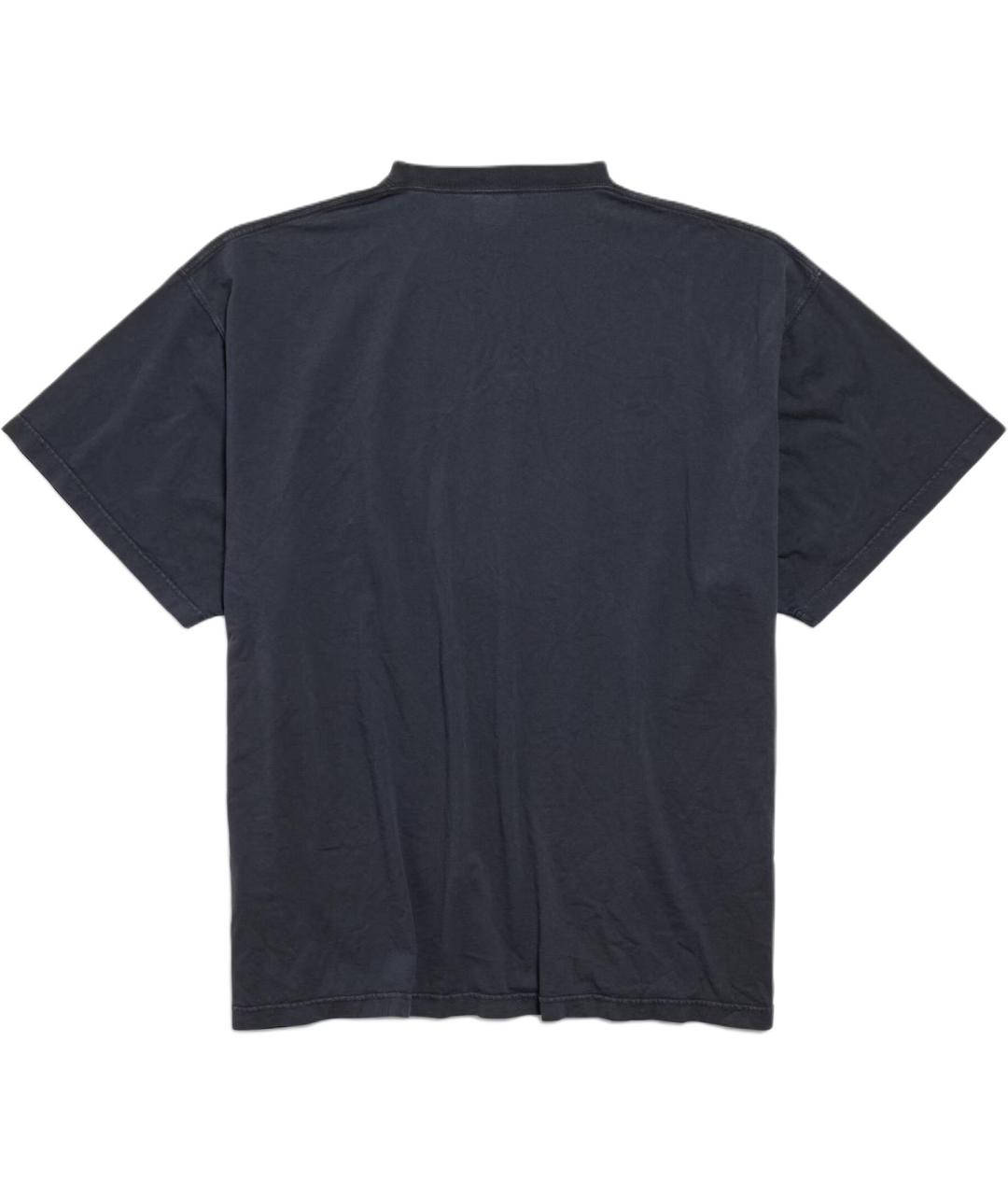 BALENCIAGA Черная хлопковая футболка, фото 2