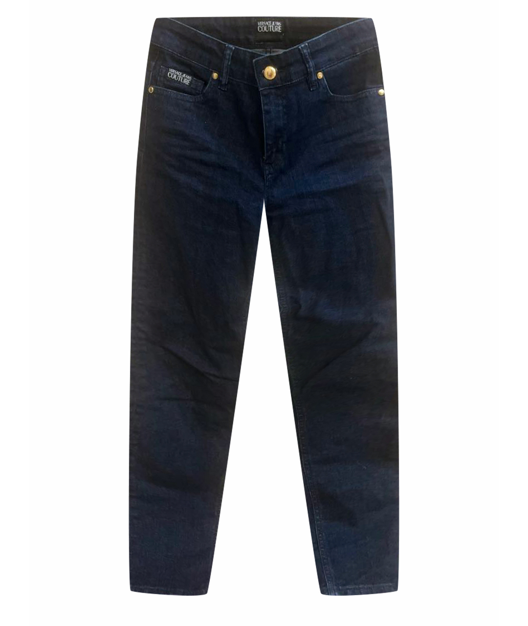 VERSACE JEANS COUTURE Темно-синие хлопковые джинсы слим, фото 1