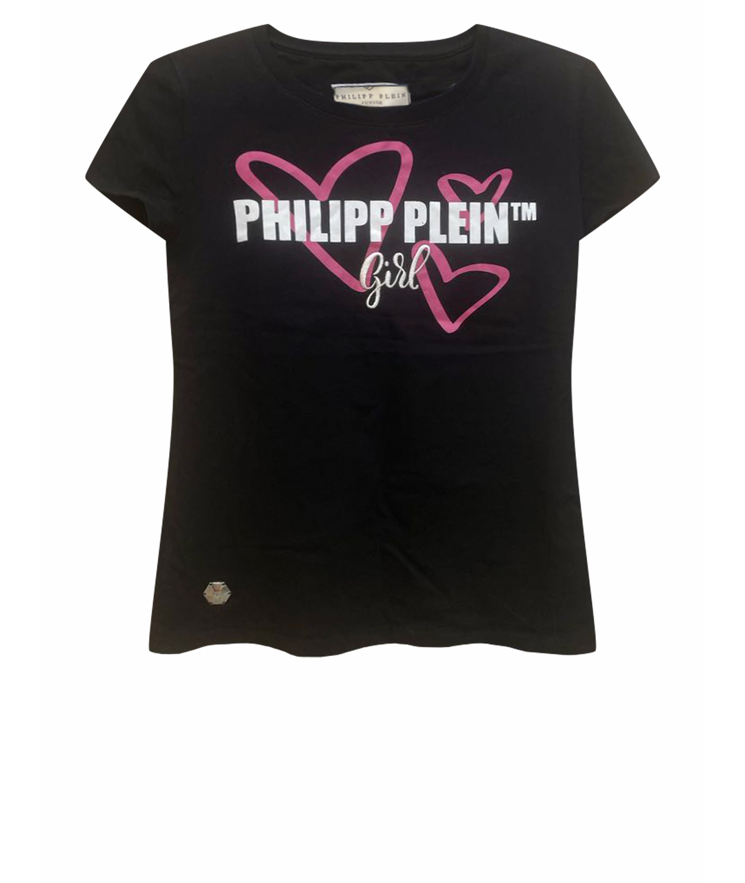 PHILIPP PLEIN JUNIOR Черная хлопковая футболка, фото 1