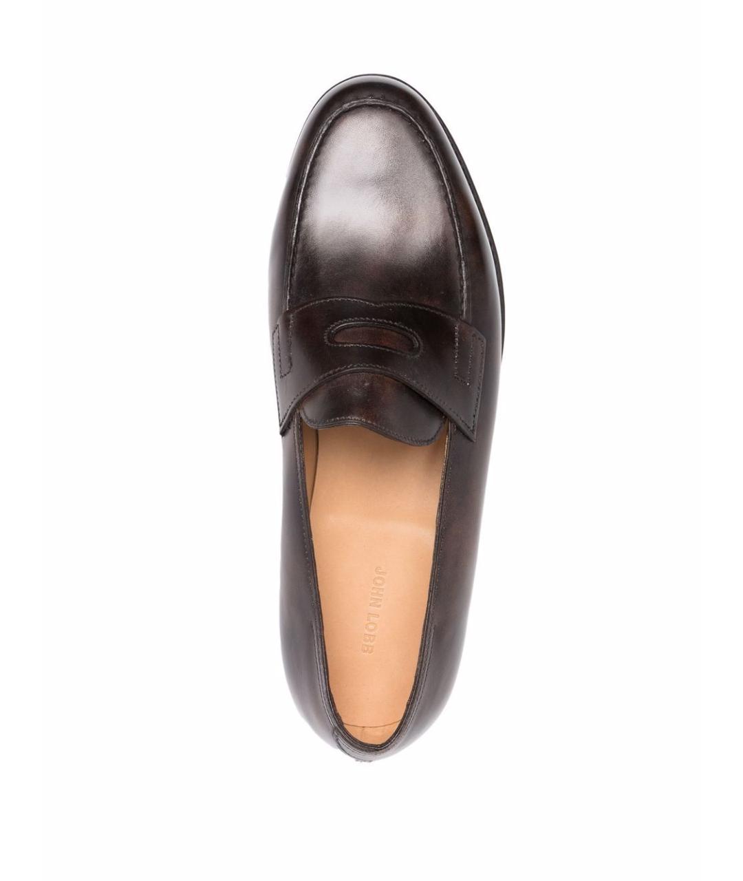 JOHN LOBB Коричневые кожаные лоферы, фото 3