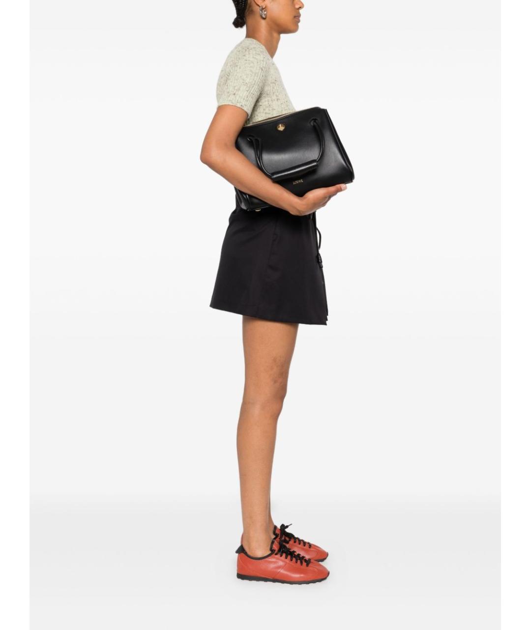 LOEWE Черная кожаная сумка тоут, фото 2
