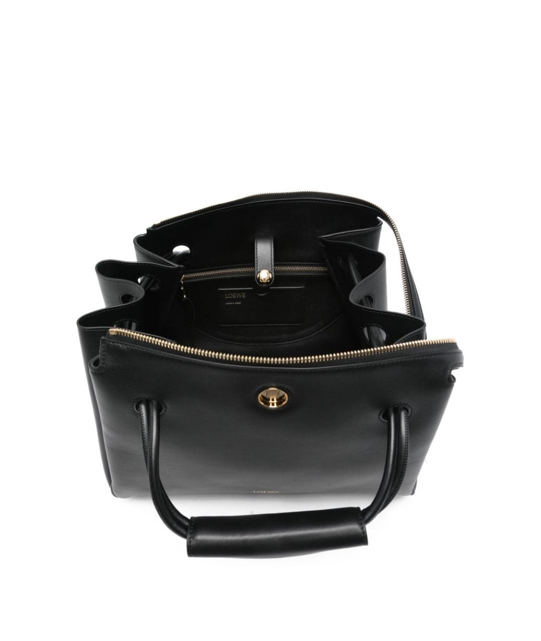 LOEWE Черная кожаная сумка тоут, фото 5
