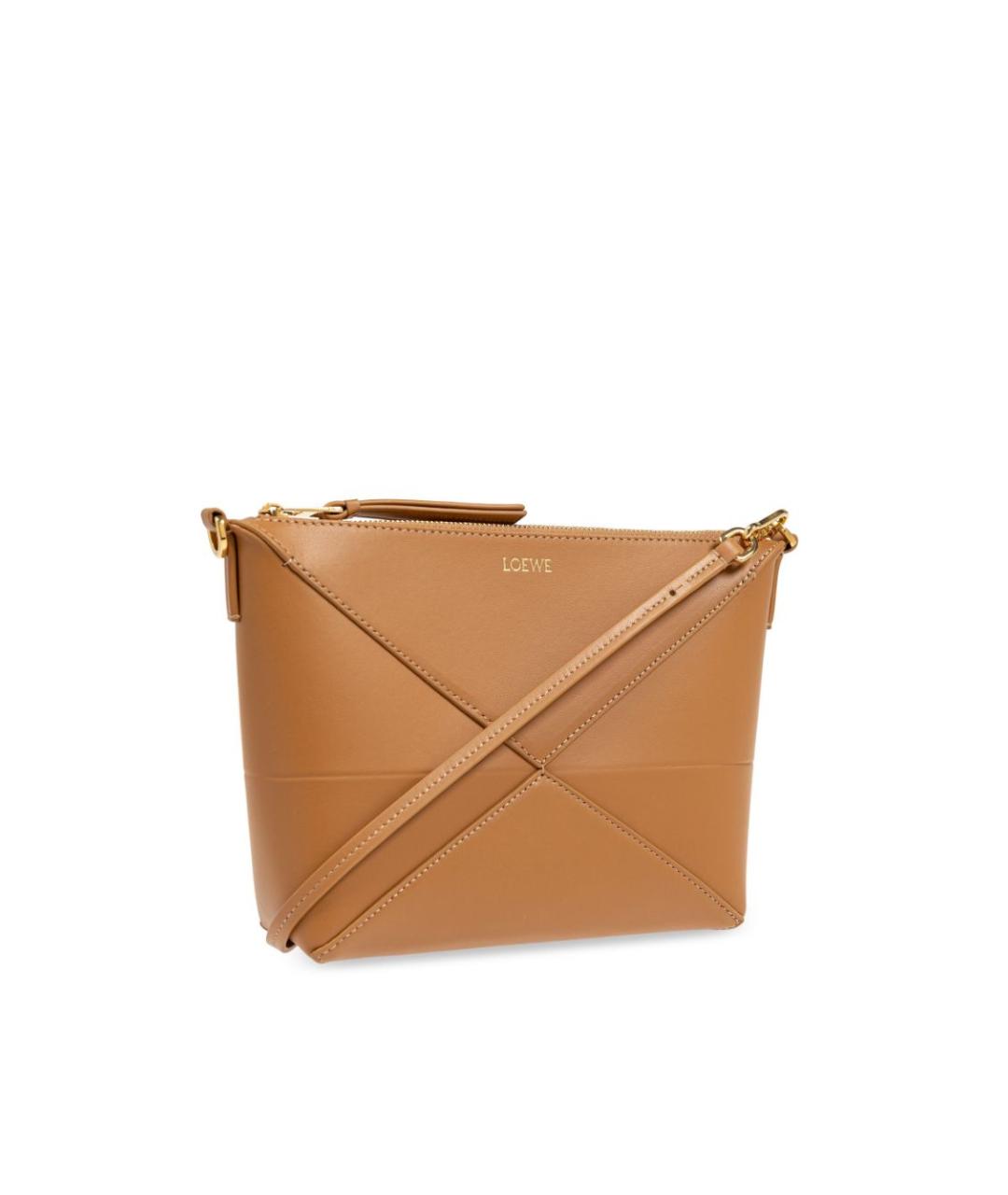 LOEWE Бежевая кожаная сумка через плечо, фото 6