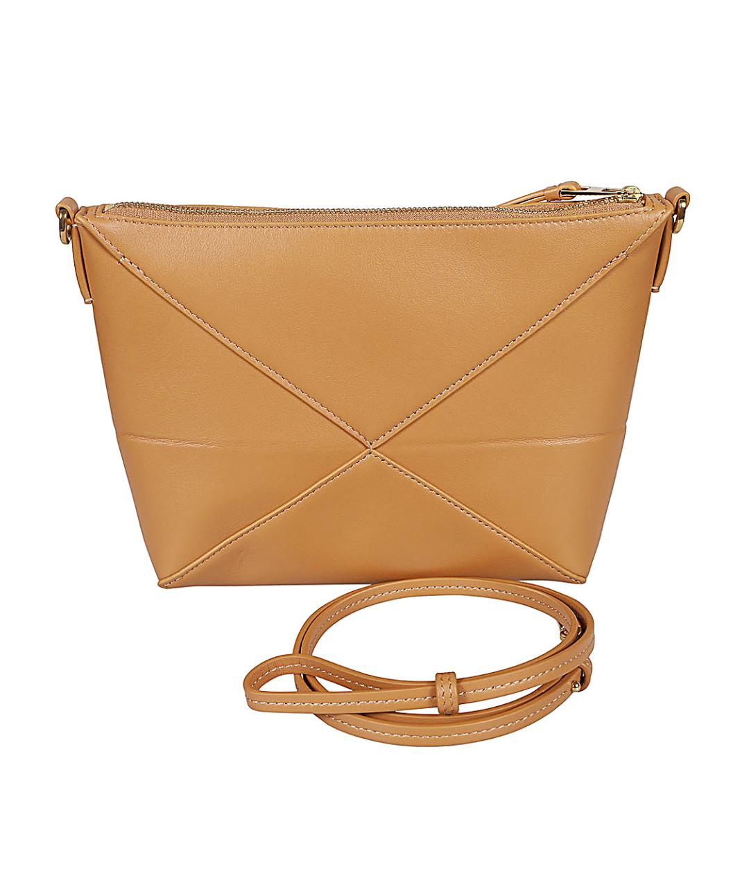 LOEWE Бежевая кожаная сумка через плечо, фото 3