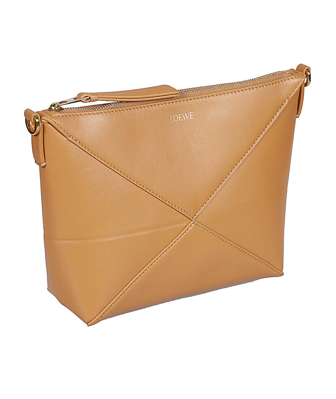 LOEWE Бежевая кожаная сумка через плечо, фото 2