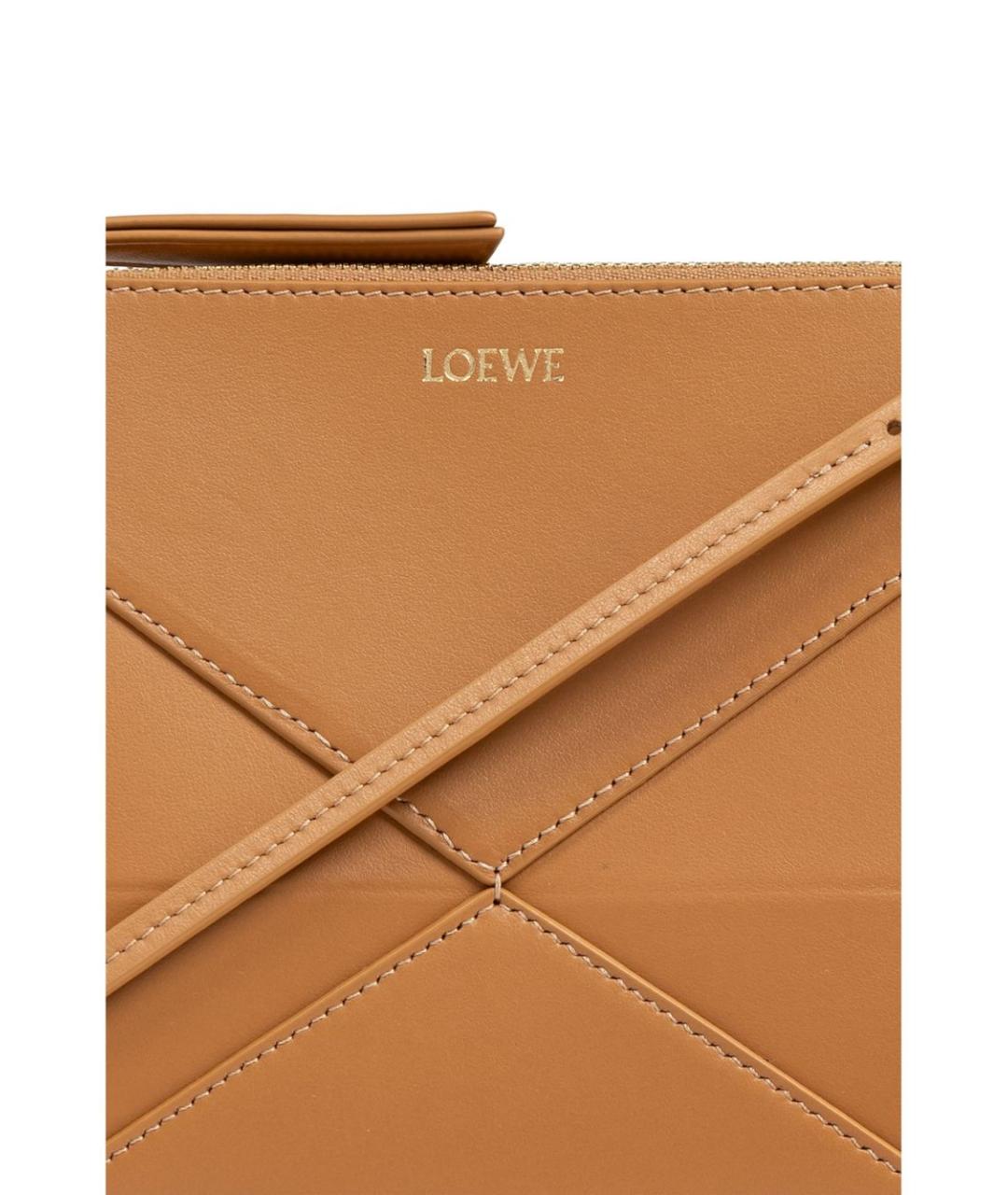 LOEWE Бежевая кожаная сумка через плечо, фото 5