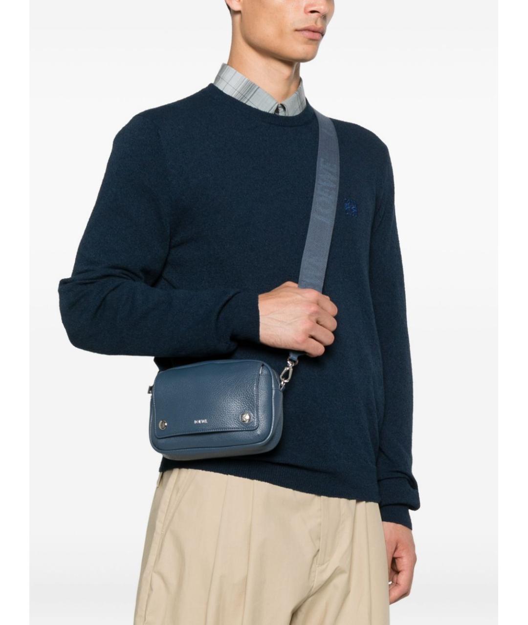 LOEWE Синяя кожаная сумка тоут, фото 3