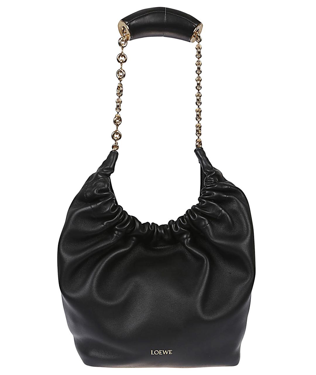 LOEWE Черная кожаная сумка тоут, фото 1