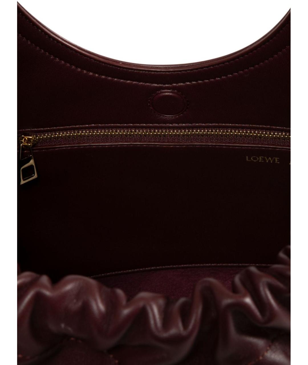 LOEWE Бордовая кожаная сумка тоут, фото 2
