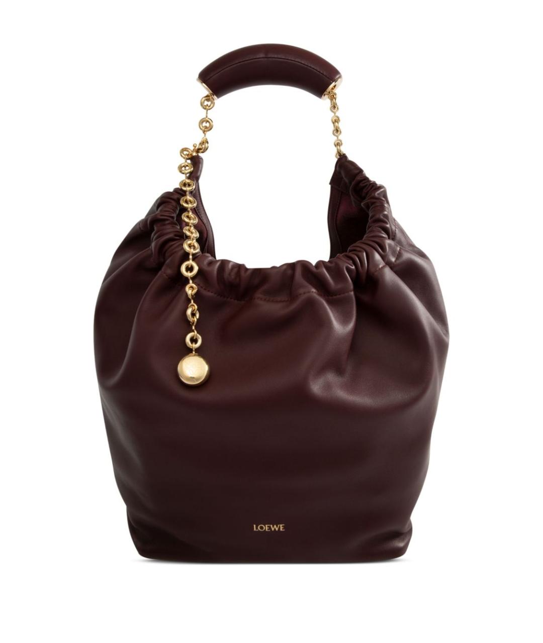 LOEWE Бордовая кожаная сумка тоут, фото 1