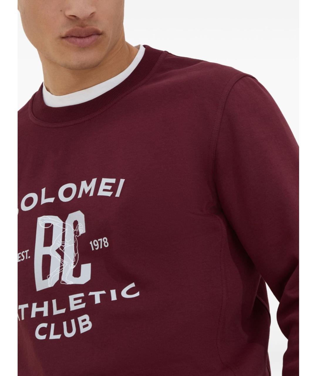 BRUNELLO CUCINELLI Бордовый хлопковый джемпер / свитер, фото 5