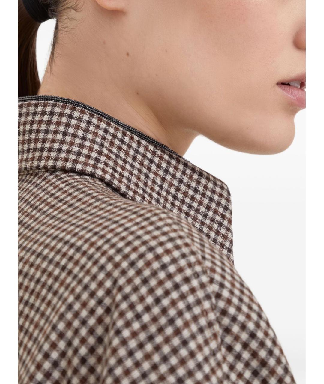 BRUNELLO CUCINELLI Коричневая шерстяная рубашка, фото 4