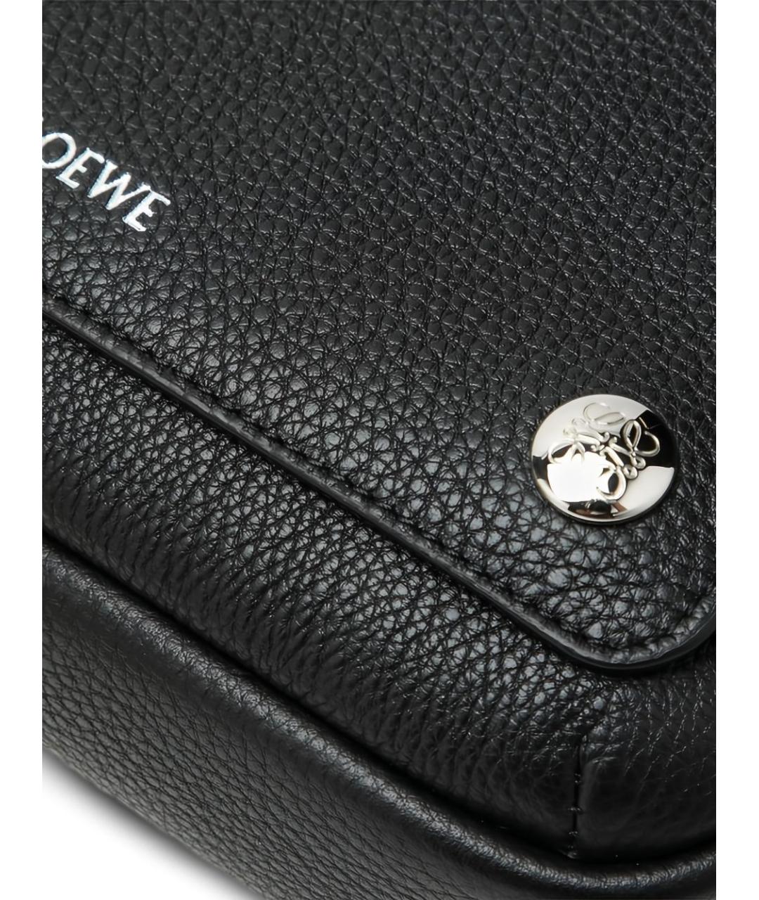 LOEWE Черная кожаная сумка тоут, фото 3