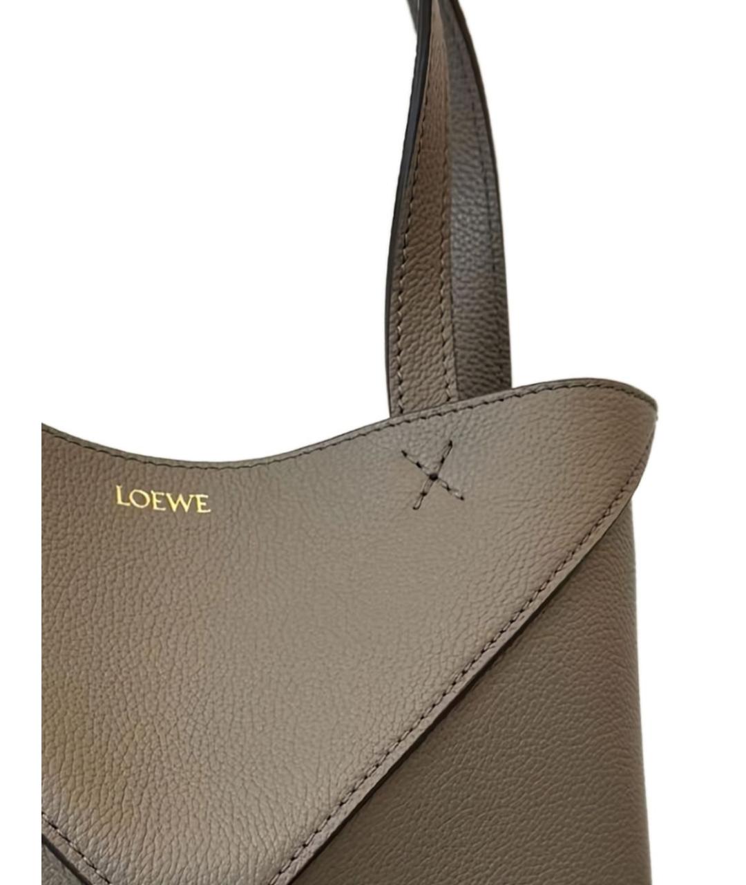 LOEWE Бежевая кожаная сумка тоут, фото 2
