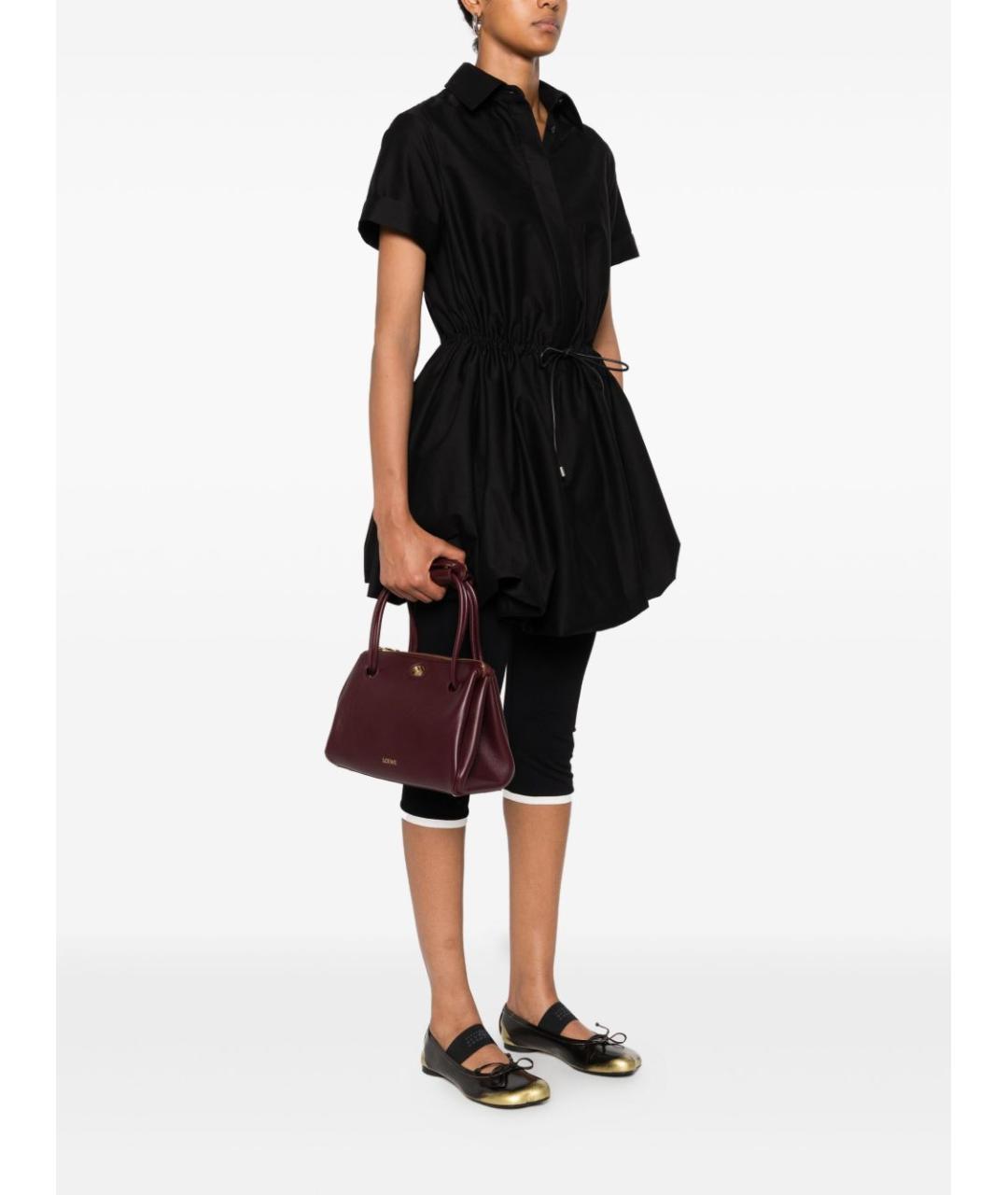 LOEWE Бордовая кожаная сумка тоут, фото 2