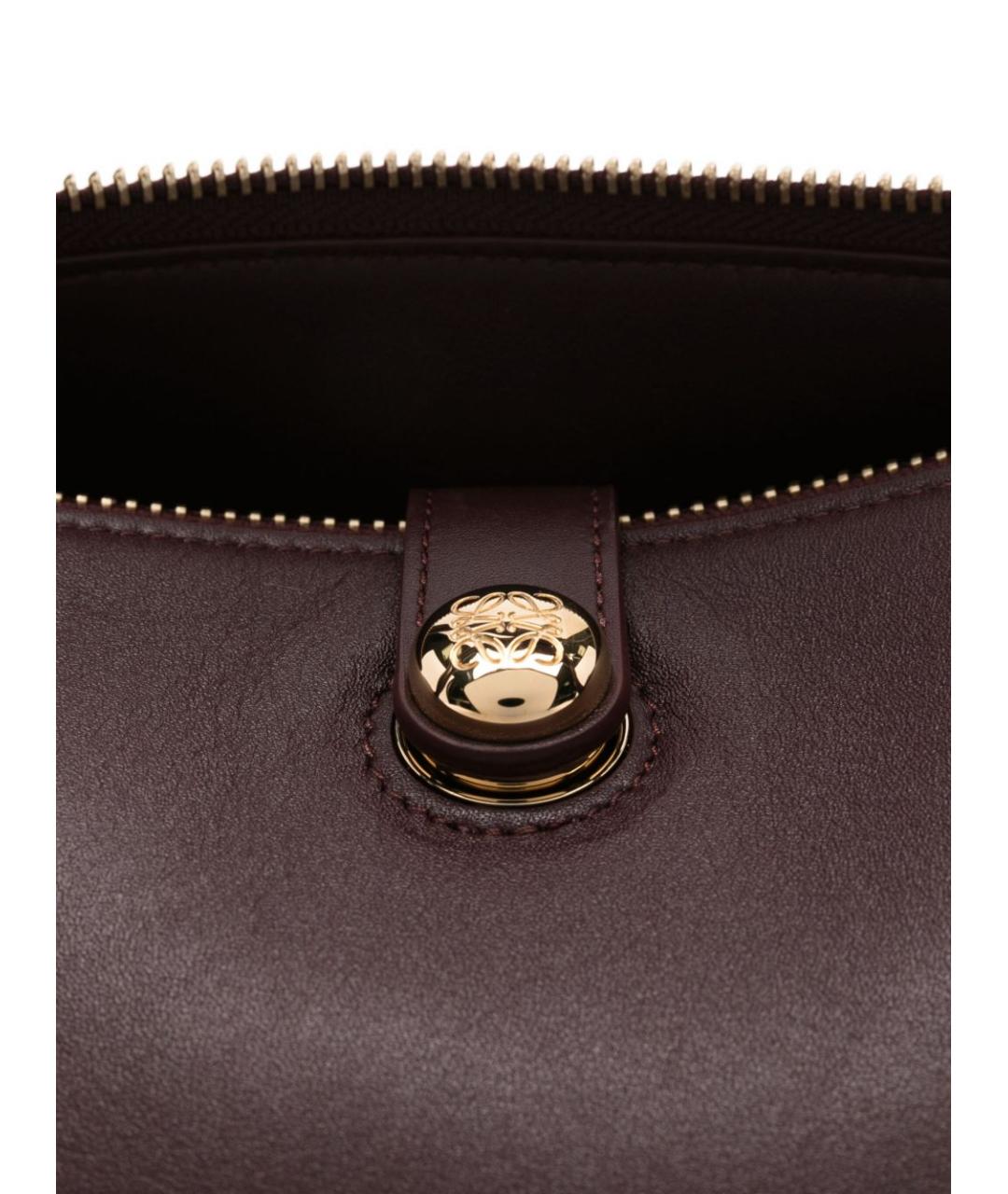 LOEWE Бордовая кожаная сумка тоут, фото 3