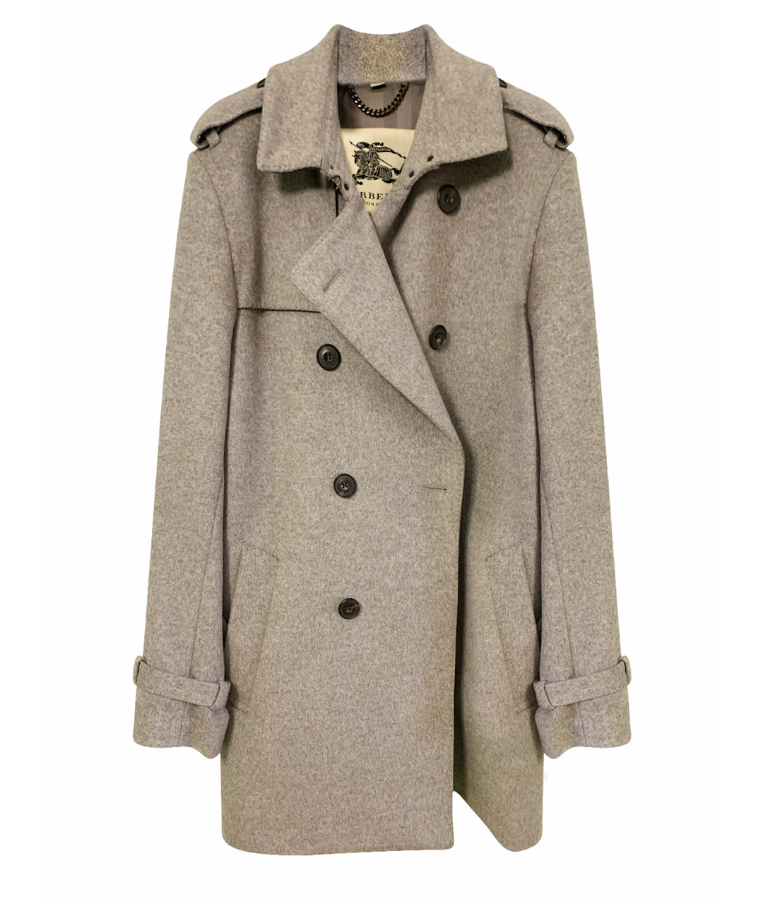 BURBERRY LONDON Серое шерстяное пальто, фото 1