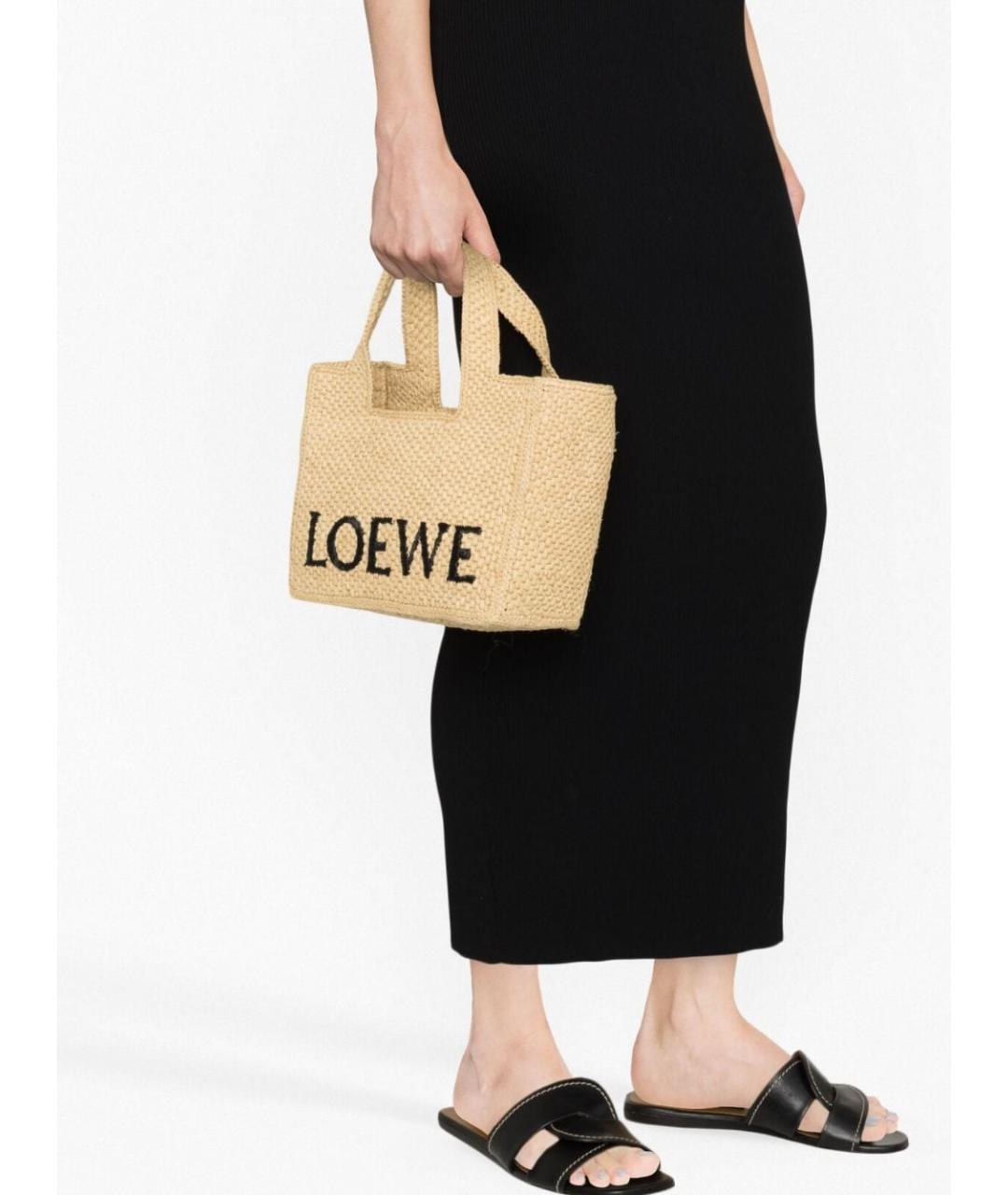 LOEWE Бежевая сумка тоут, фото 5