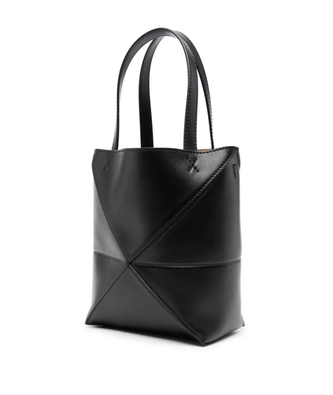 LOEWE Черная кожаная сумка тоут, фото 3