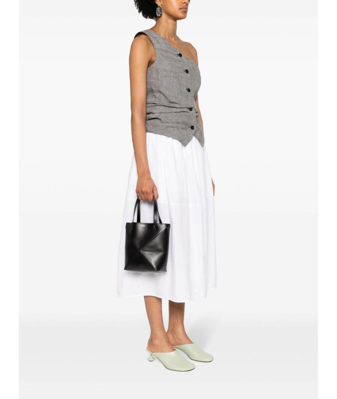 LOEWE Черная кожаная сумка тоут, фото 4