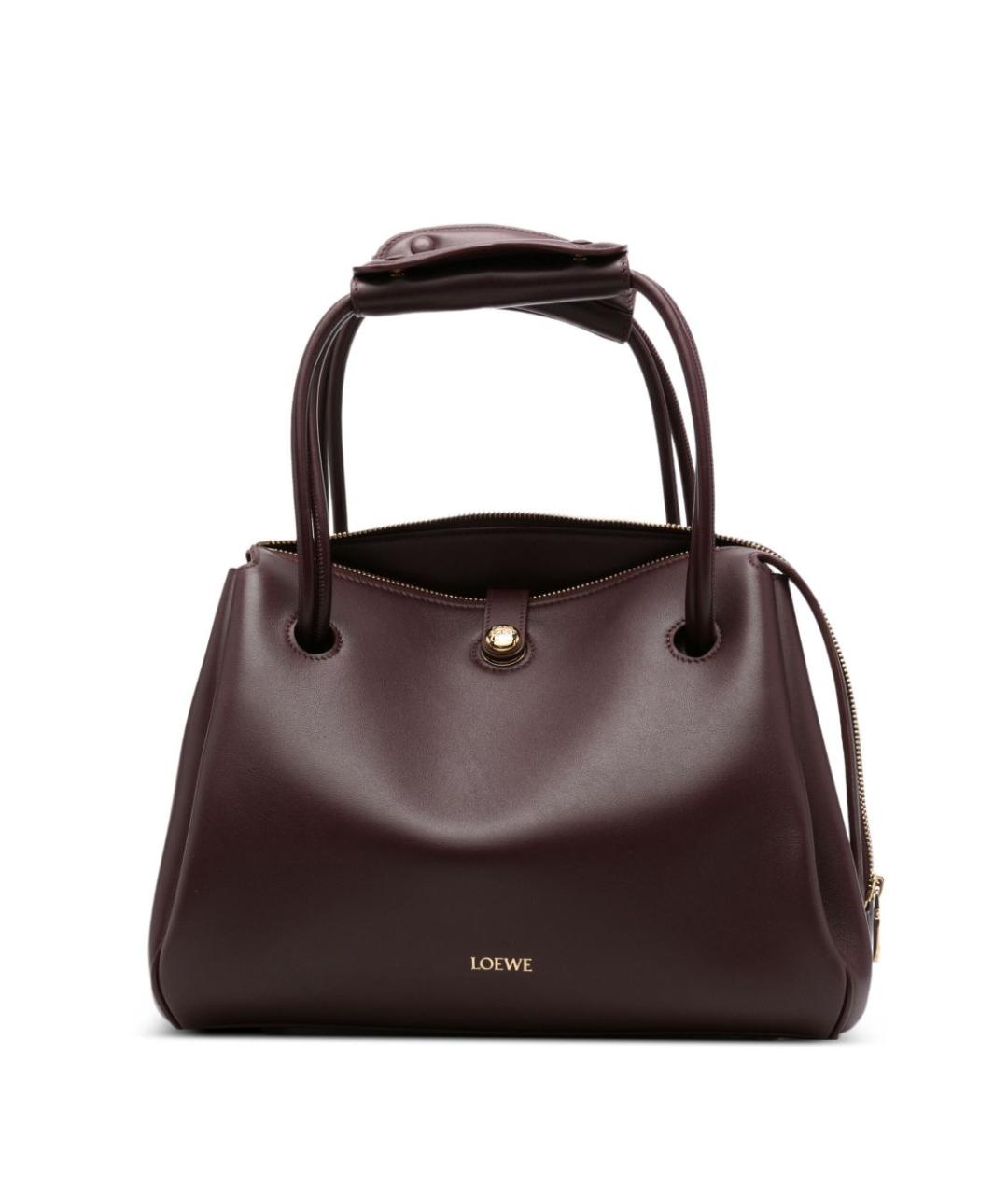 LOEWE Бордовая кожаная сумка тоут, фото 1