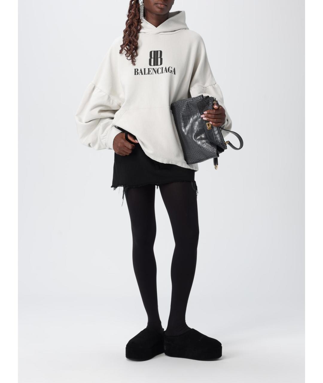BALENCIAGA Серая кожаная сумка тоут, фото 2