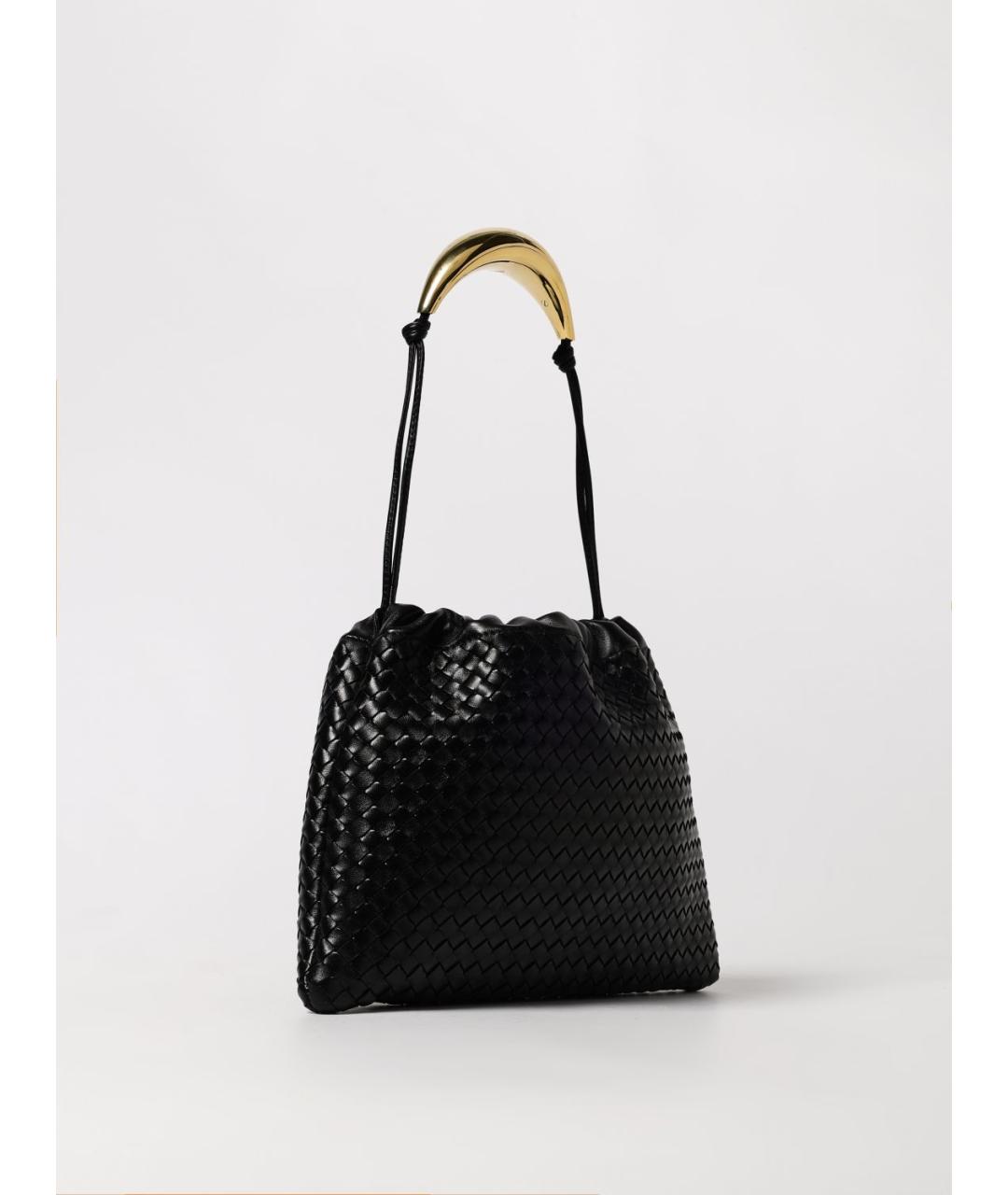 BOTTEGA VENETA Черная кожаная сумка через плечо, фото 3