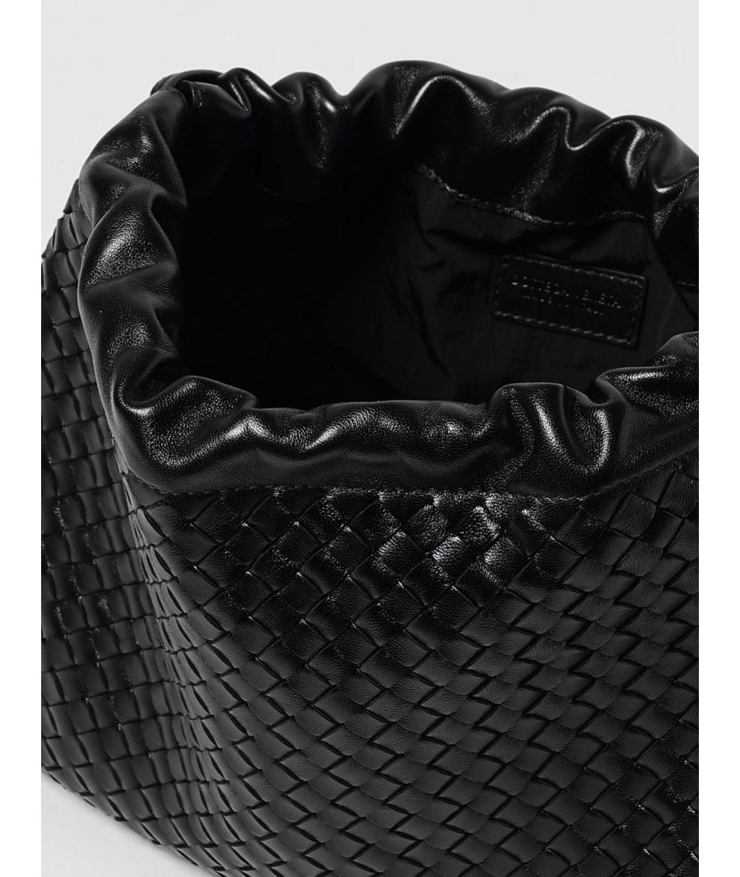 BOTTEGA VENETA Черная кожаная сумка через плечо, фото 5