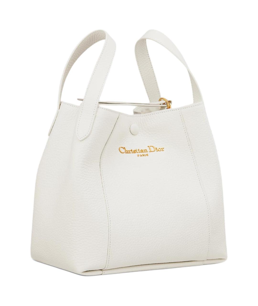 CHRISTIAN DIOR Белая кожаная сумка через плечо, фото 1