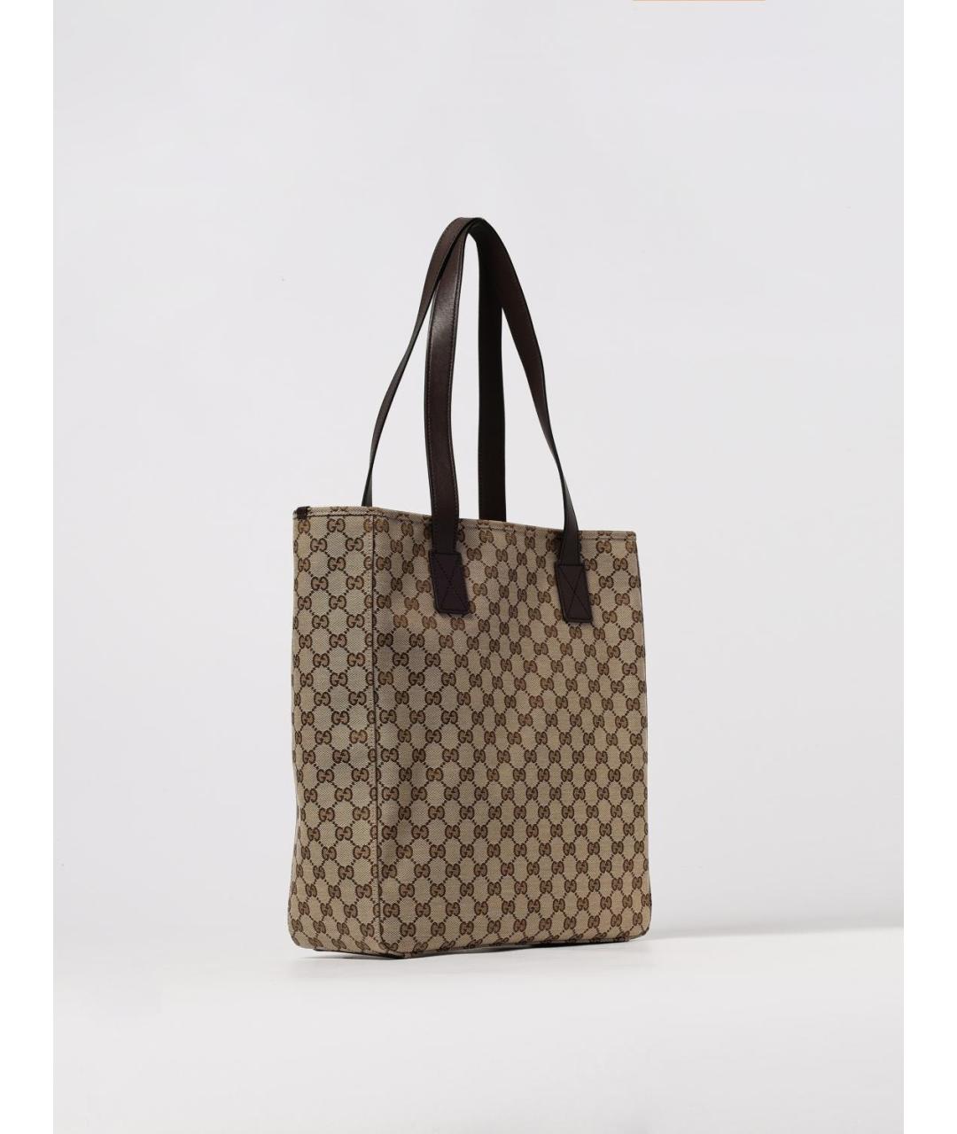 GUCCI Бежевая тканевая сумка тоут, фото 3