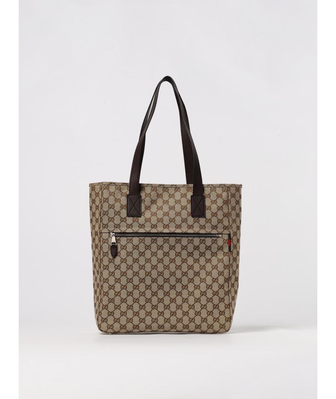 GUCCI Бежевая тканевая сумка тоут, фото 6