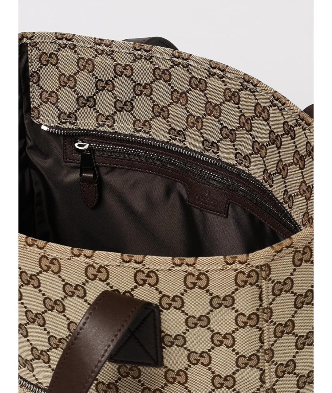 GUCCI Бежевая тканевая сумка тоут, фото 5