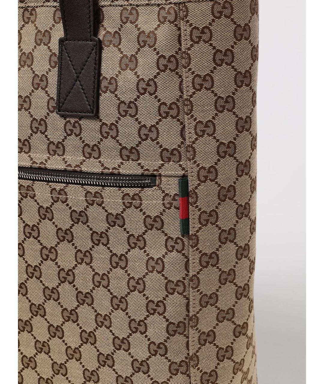 GUCCI Бежевая тканевая сумка тоут, фото 4