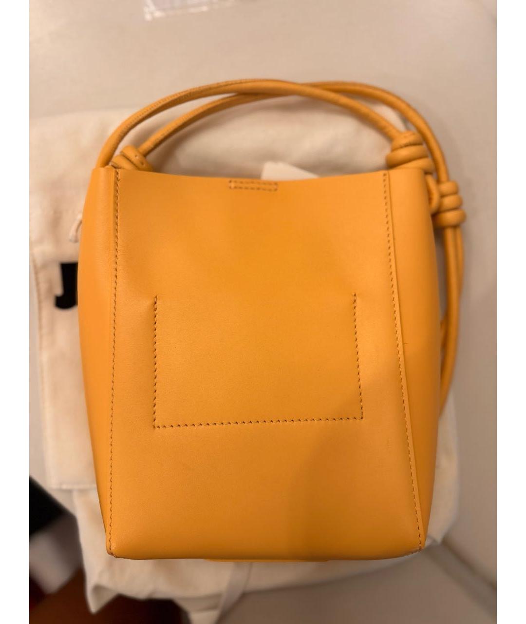 JIL SANDER Оранжевая кожаная сумка через плечо, фото 2