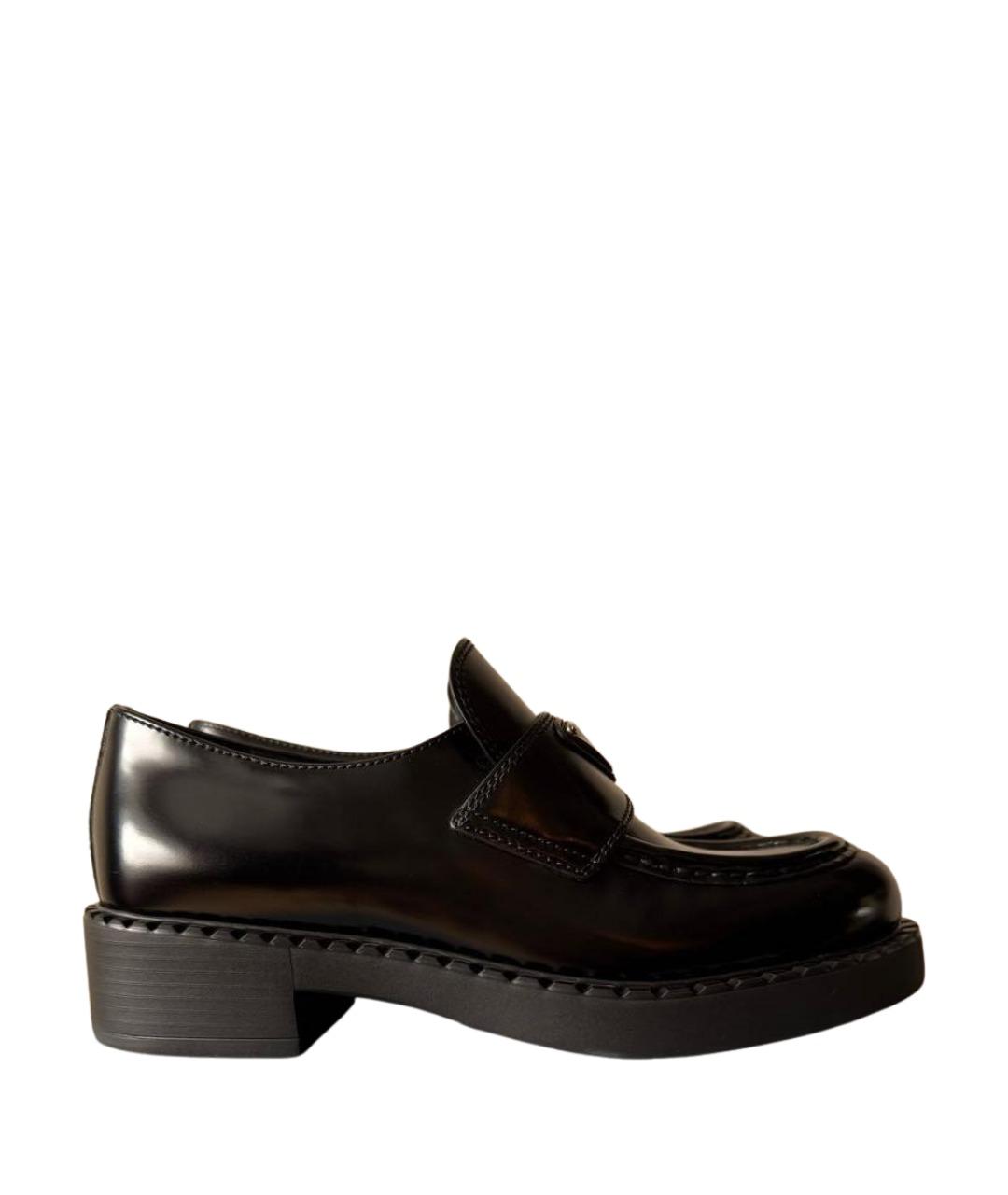 PRADA Черные кожаные лоферы, фото 1