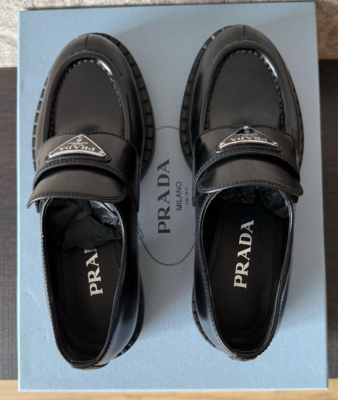 PRADA Черные кожаные лоферы, фото 3