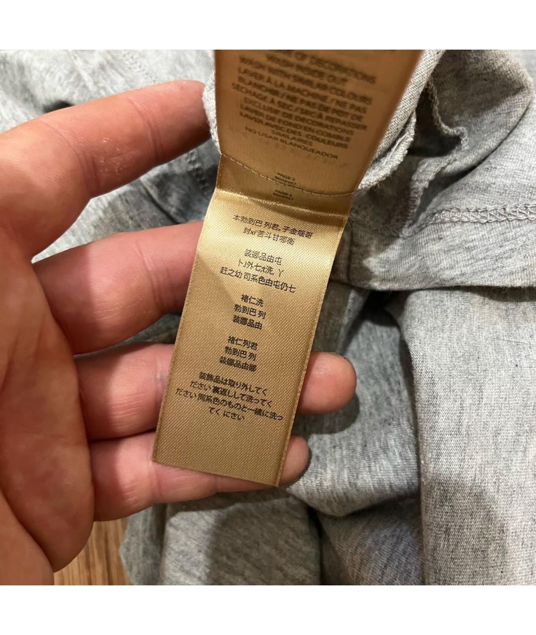 BURBERRY Серая хлопковая футболка, фото 9