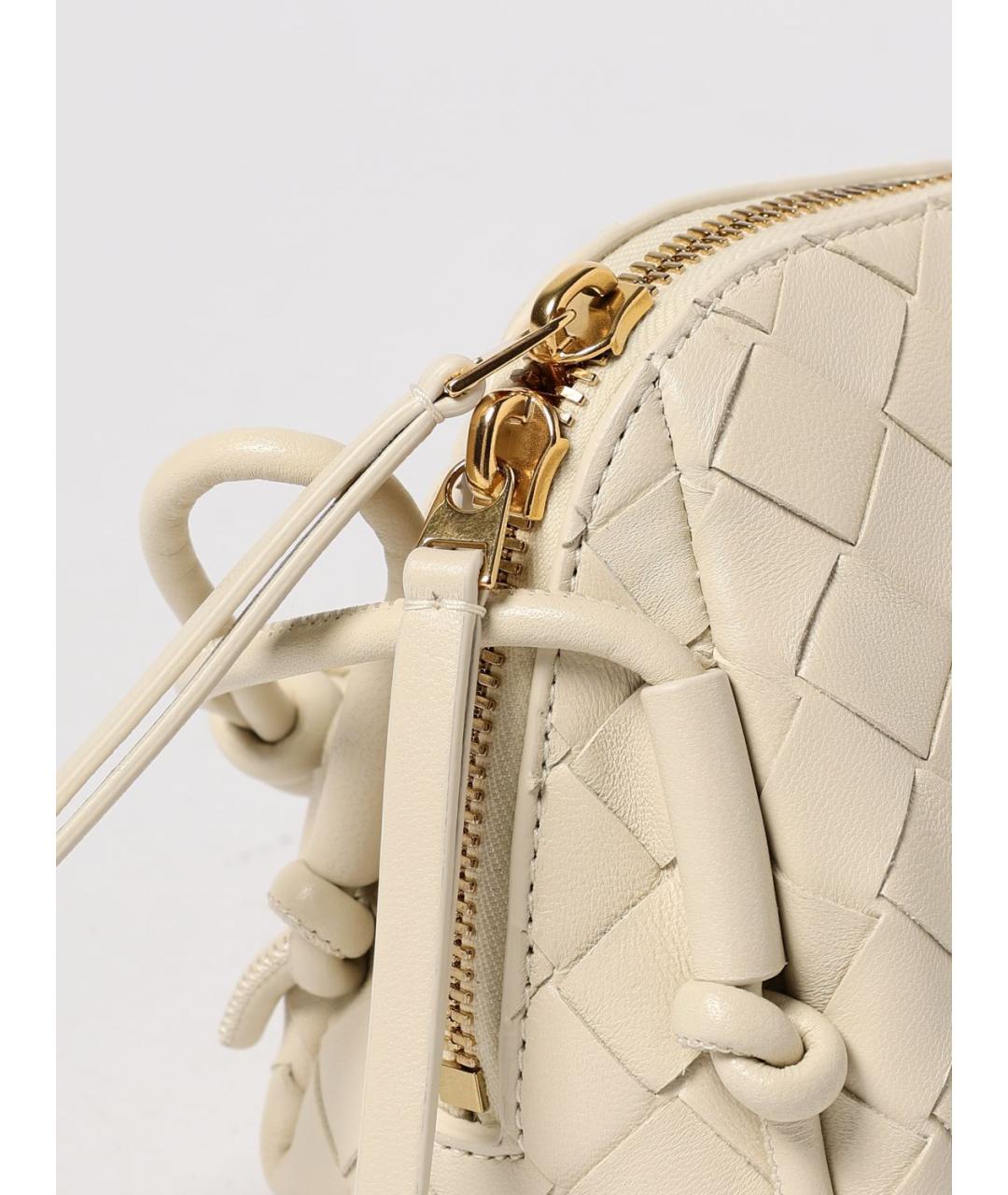 BOTTEGA VENETA Бежевая кожаная сумка через плечо, фото 4