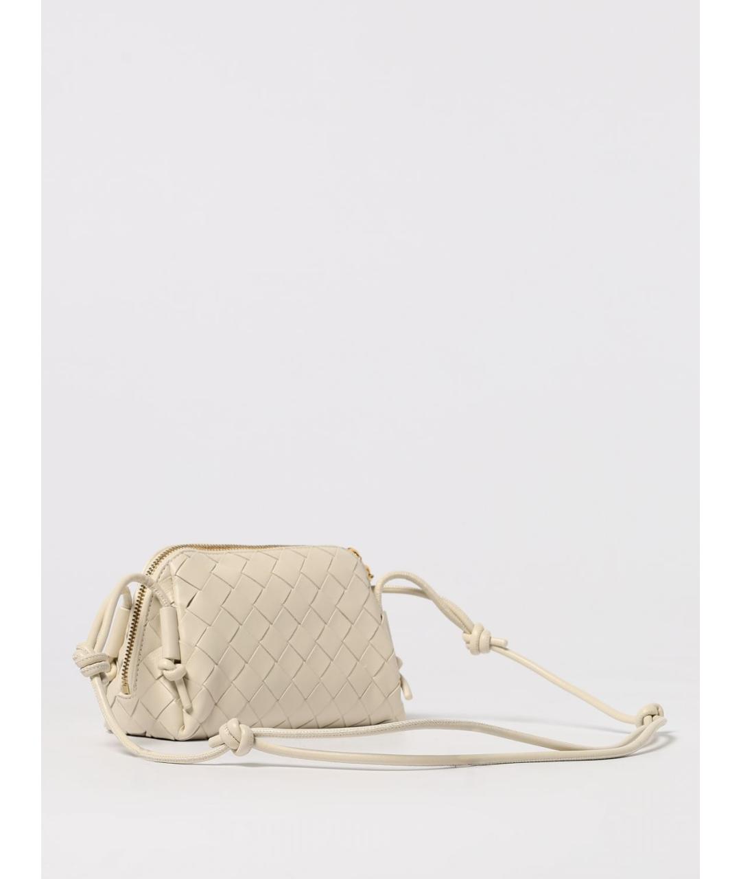 BOTTEGA VENETA Бежевая кожаная сумка через плечо, фото 3