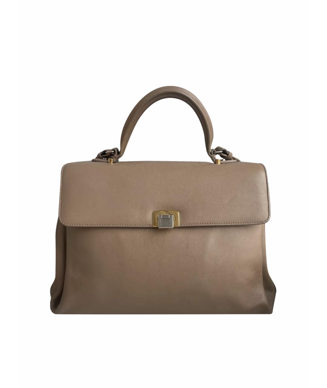 BALENCIAGA Бежевая кожаная сумка через плечо, фото 1